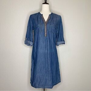 Spense Lyocell Blend Women’s Blue Chambray Shirt Dress
